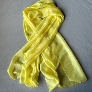 100% Silk Scarf ~ Yellow ~ Brand New